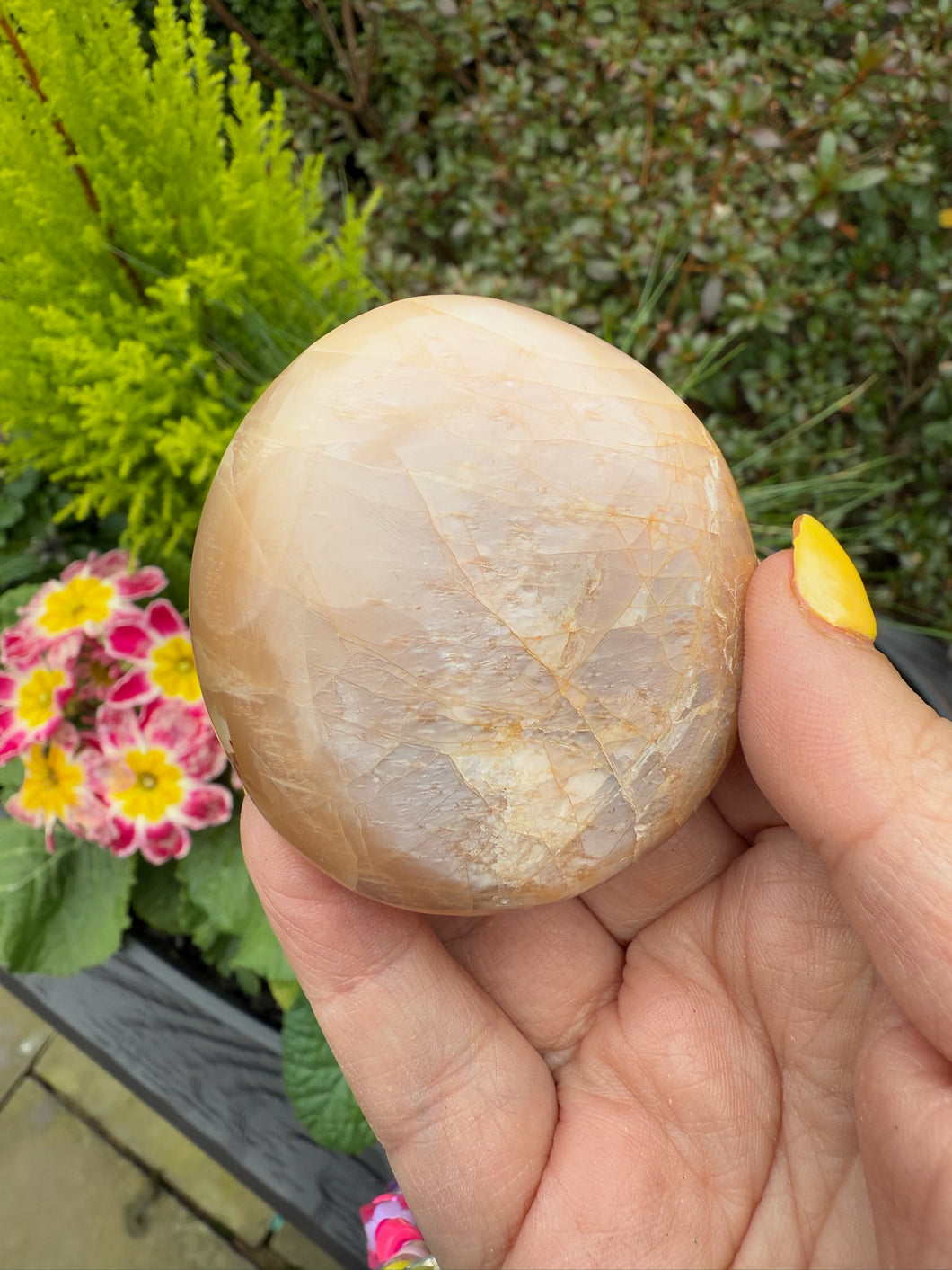 Peach Moonstone Palmstone with Sheen