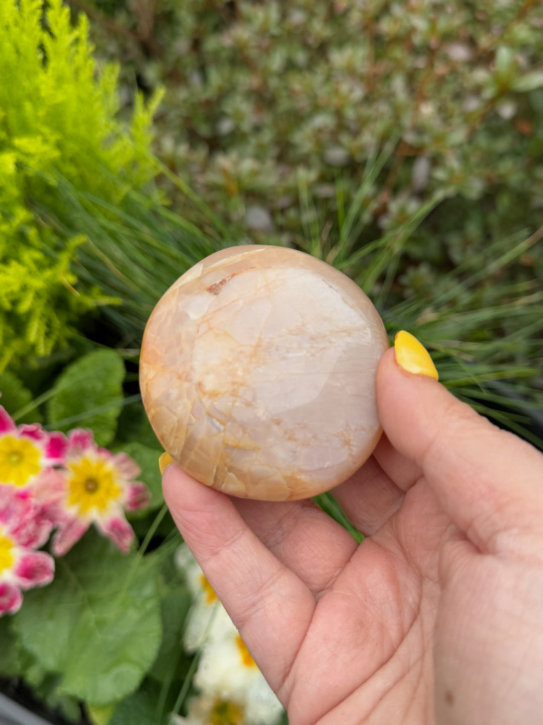 Peach Moonstone Palmstone with Sheen