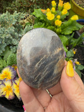 Load image into Gallery viewer, Black Moonstone with Sunstone Palmstone
