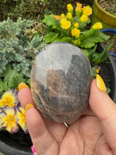 Load image into Gallery viewer, Black Moonstone with Sunstone Palmstone
