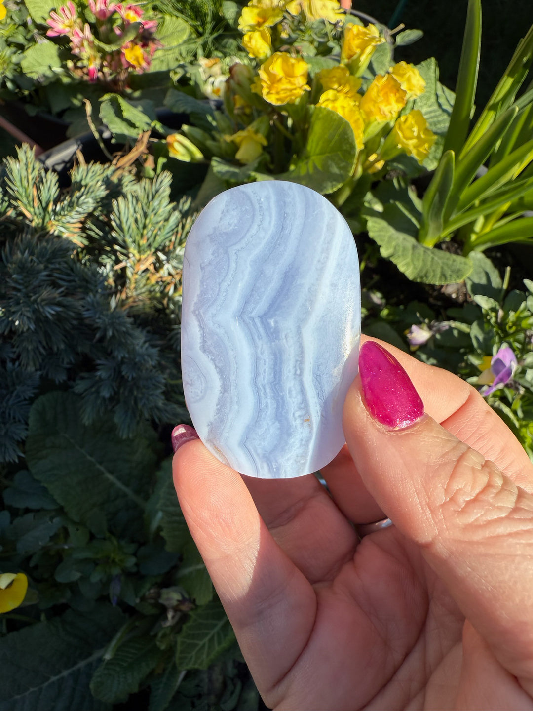 Blue Lace Agate Palmstone