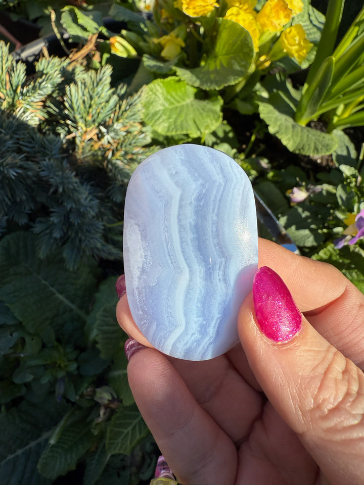 Blue Lace Agate Palmstone