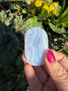 Blue Lace Agate Palmstone