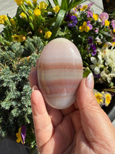 Load image into Gallery viewer, Pink Banded Calcite Palmstone
