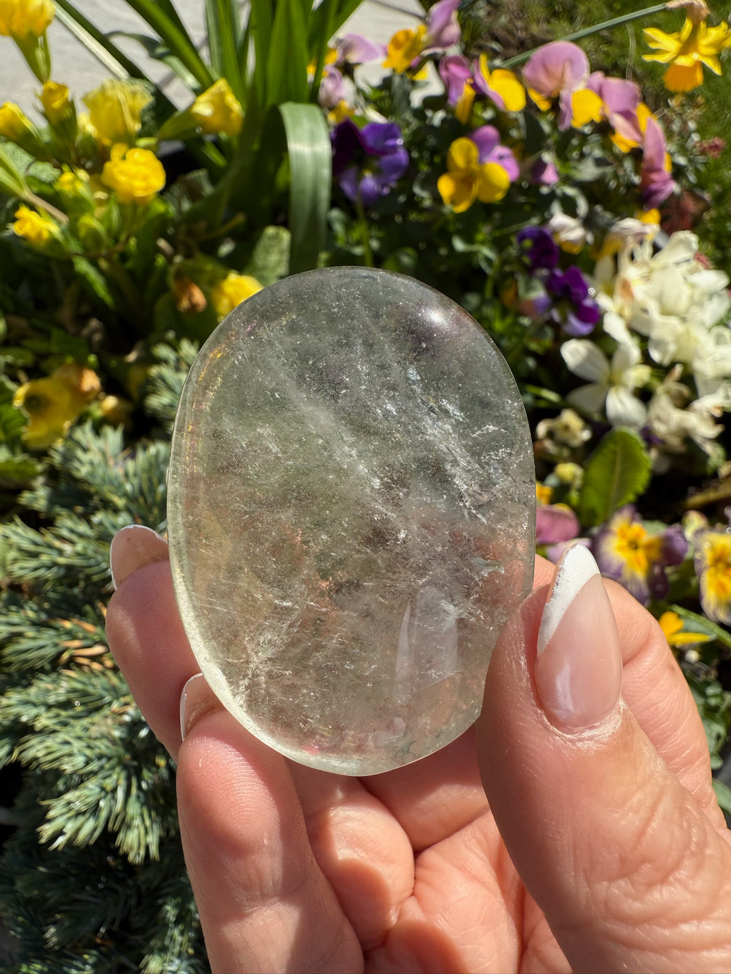 Lodolite Garden Quartz Palmstone