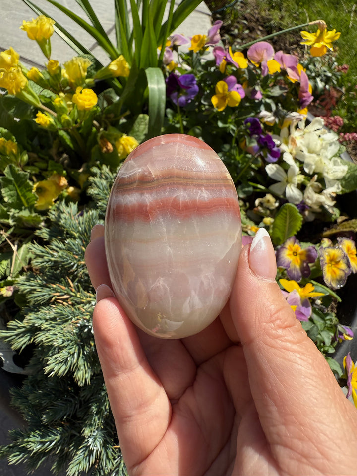Pink Banded Calcite Palmstone