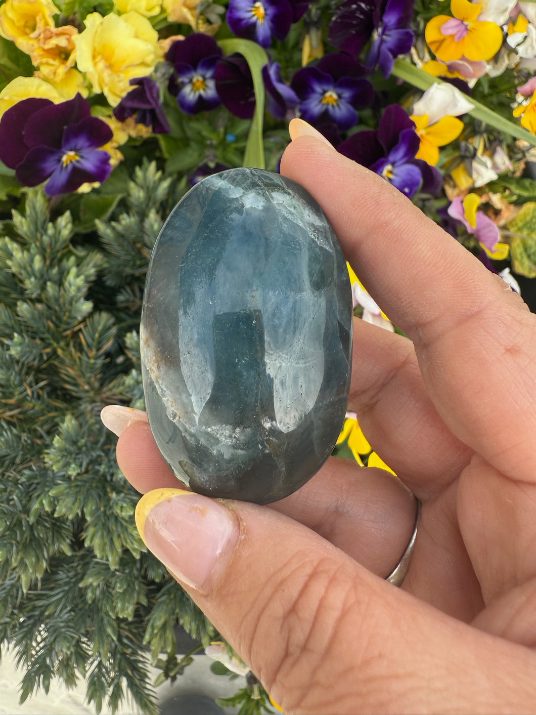 Blue Fluorite Palmstone