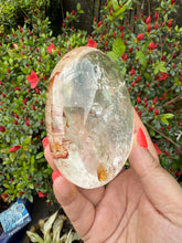 Load image into Gallery viewer, Large Quality Quartz with Hematite Palmstone
