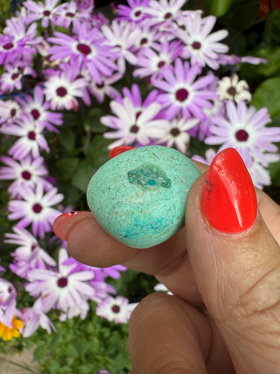 Tactile Chrysocolla and Turquoise Tumblestone from Peru