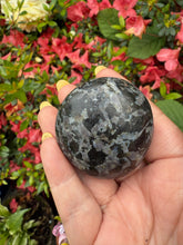 Load image into Gallery viewer, Indigo Gabbro Mystic Merlinite Palmstone
