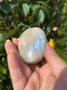 Blue Flash Moonstone Palmstone