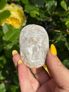 Druzy Crazy Lace Agate Palmstone from Mexico