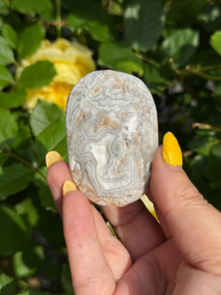 Druzy Crazy Lace Agate Palmstone from Mexico