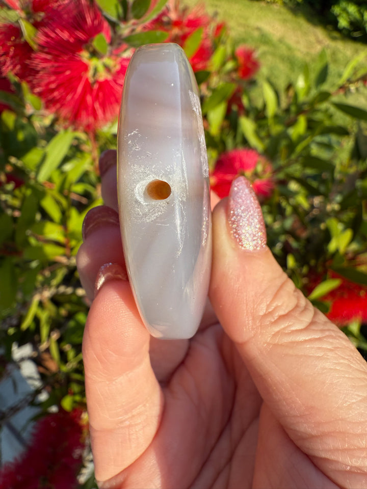 Drilled Druzy Agate Round Palmstone