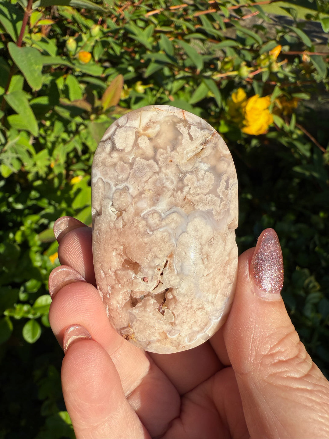 Flower Agate Palmstone
