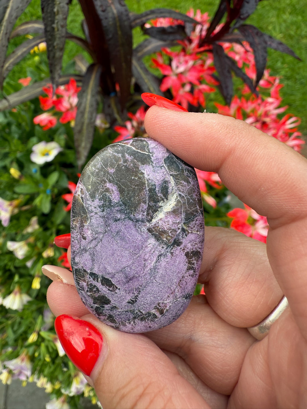 Atlantisite Stitchite and Serpentine Palmstone