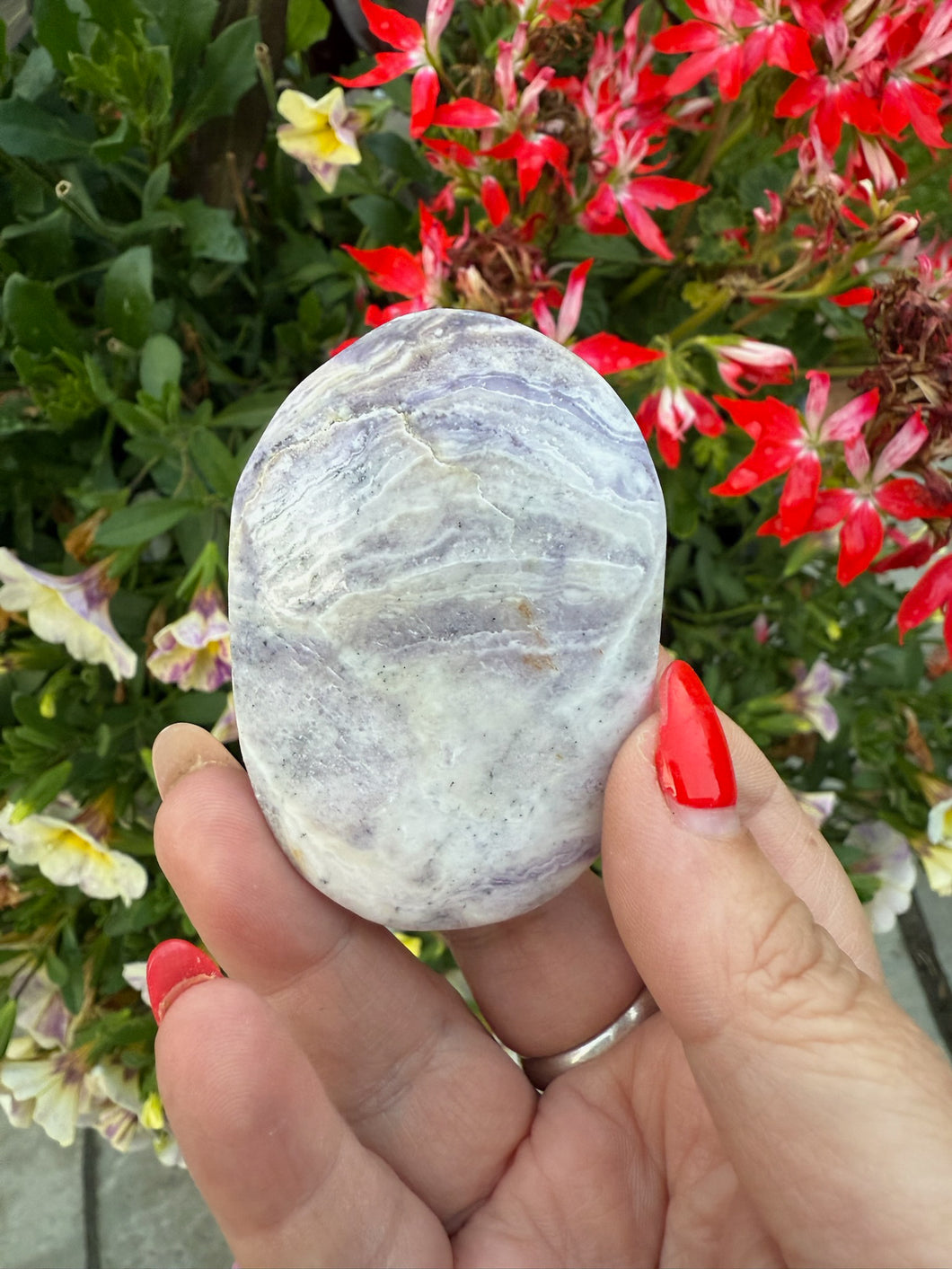 Opalized Fluorite Palmstone