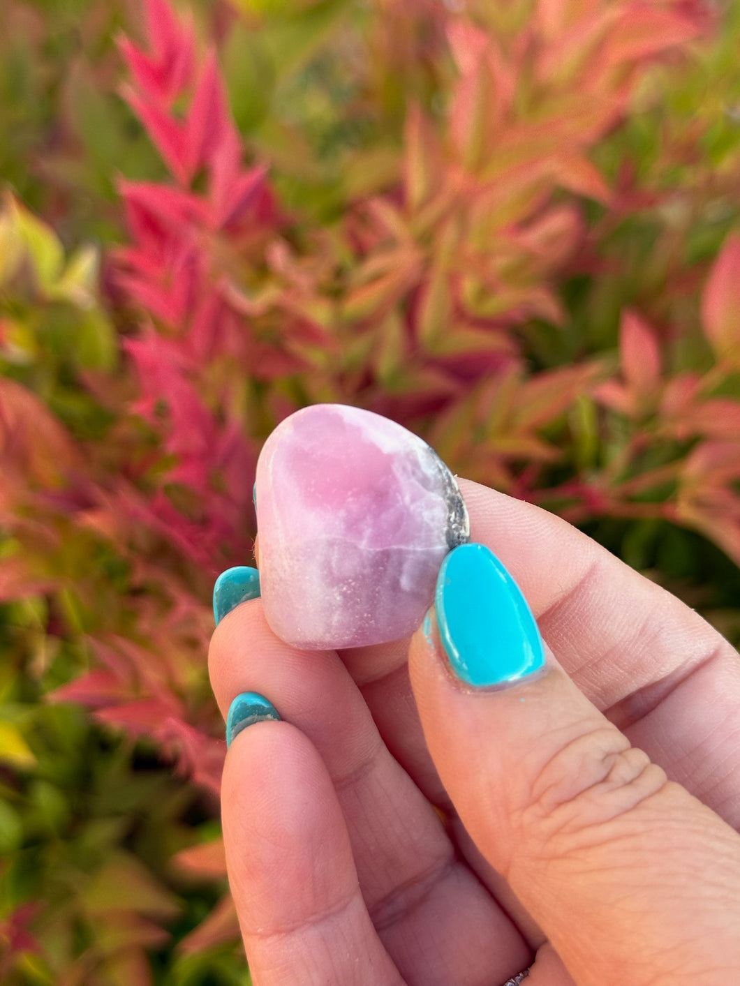 UV Reactive Pink Aragonite Tumblestone