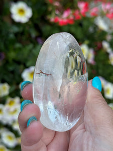 High Quality Smooth Clear Quartz Palmstone