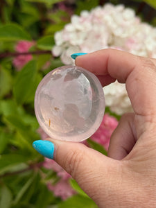 Clear Rose Quartz Palmstone