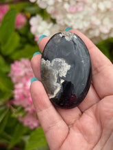 Load image into Gallery viewer, UV Reactive Volcano Agate Palmstone
