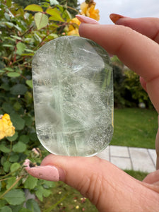 Clear Mint Green Fluorite Palmstone