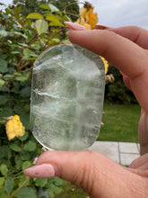 Load image into Gallery viewer, Clear Mint Green Fluorite Palmstone

