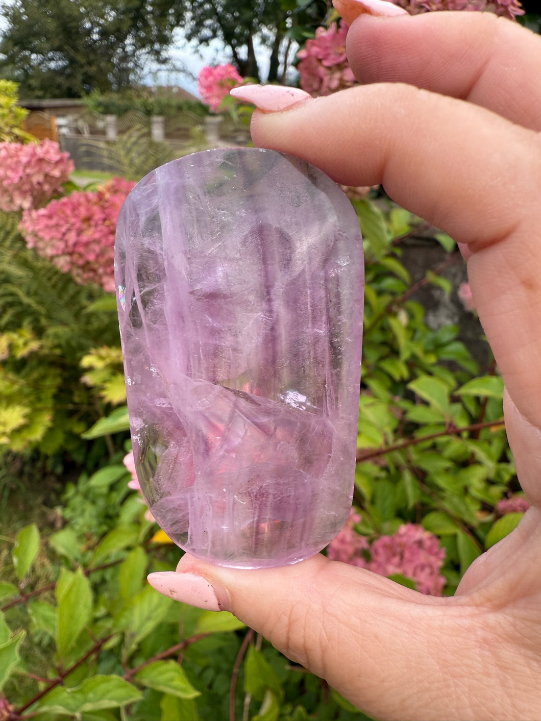 Glassy Purple Fluorite Palmstone
