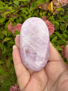 UV Reactive Kunzite Palmstone with Hiddenite