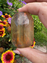Load image into Gallery viewer, Banded Yellow Fluorite Palmstone
