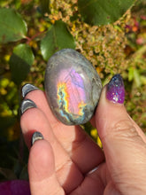 Load image into Gallery viewer, Pink Flash Labradorite Palmstone

