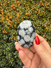 Load image into Gallery viewer, Snowflake Obsidian Palmstone
