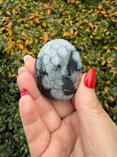 Load image into Gallery viewer, Snowflake Obsidian Palmstone
