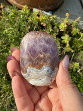 Load image into Gallery viewer, Amethyst and Crazy Lace Agate Palmstone
