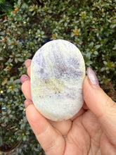 Load image into Gallery viewer, Silky Purple Fluorite Palmstone

