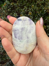 Load image into Gallery viewer, Silky Purple Fluorite Palmstone
