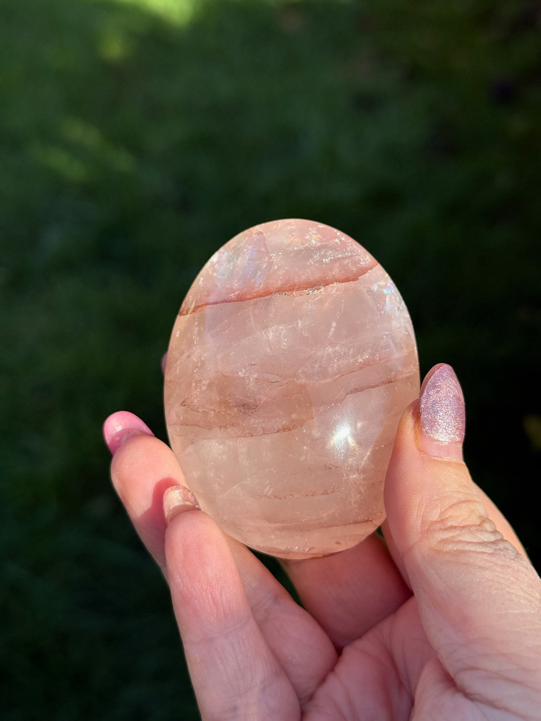 Fire Hematite Quartz Palmstone