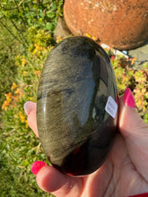 Load image into Gallery viewer, Gold Sheen Obsidian Palmstone
