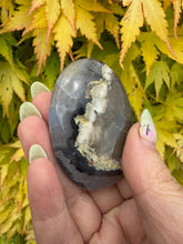 Load image into Gallery viewer, UV Reactive Volcano Agate Palmstone
