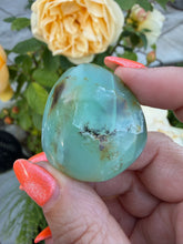 Load image into Gallery viewer, Dendritic Blue Opal Drilled Tumblestone From Peru
