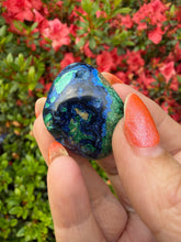 Load image into Gallery viewer, Rare New Find Chrysocolla with Malachite and Azurite Tumblestone from Peru
