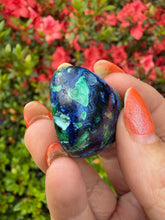 Load image into Gallery viewer, Rare New Find Chrysocolla with Malachite and Azurite Tumblestone from Peru
