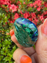 Load image into Gallery viewer, Rare New Find Chrysocolla with Malachite and Azurite Tumblestone from Peru
