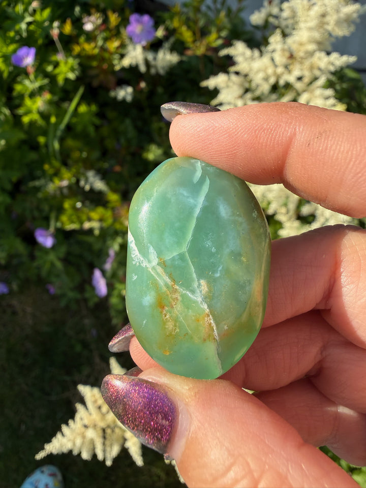 Large Andean Blue Opal Tumblestone from Peru