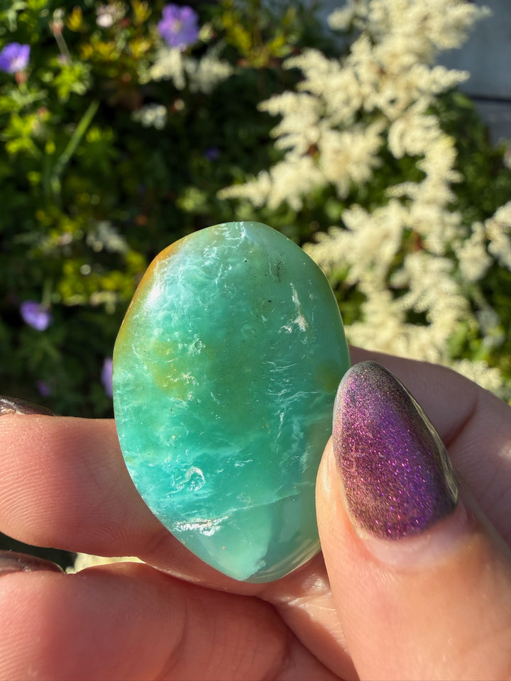 Large Andean Blue Opal Tumblestone from Peru