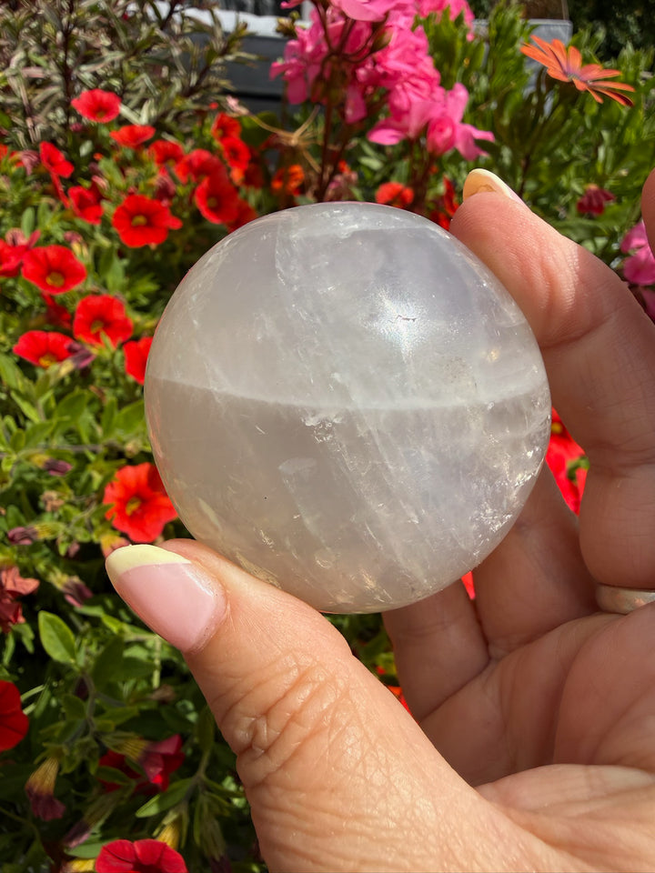 Blue Rose Quartz Palmstone from Madagascar