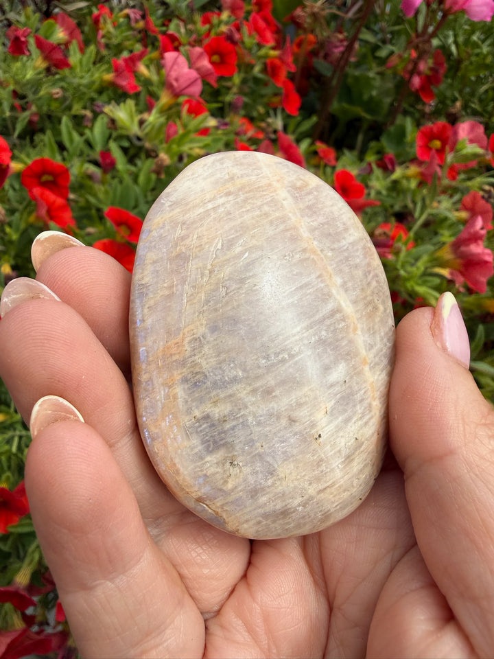 Blue Flash Moonstone Palmstone from India