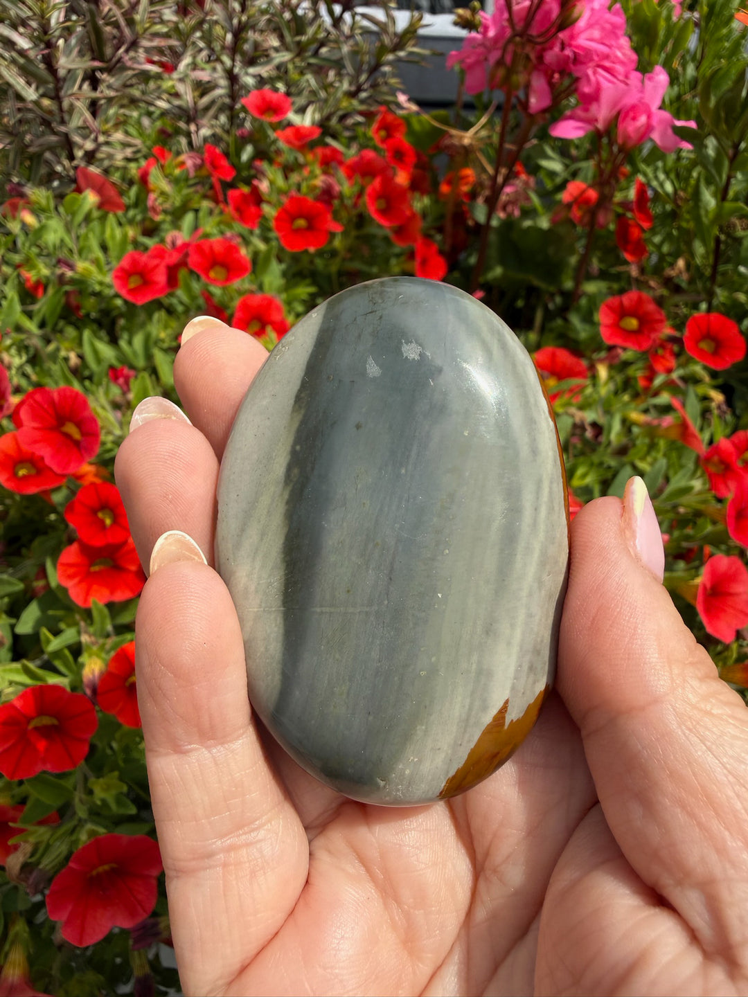 Polychrome Jasper Palmstone from Madagascar