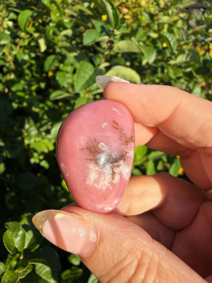 Pink Opal Palmstone from Peru