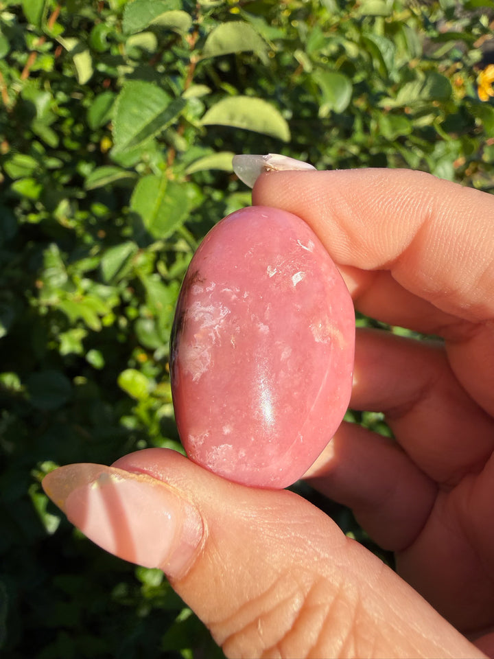Pink Opal Palmstone from Peru